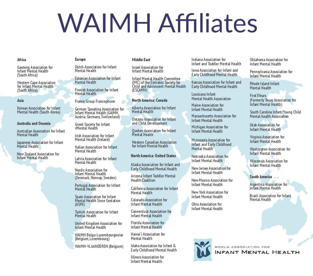 WAIMH Affiliates on the world map